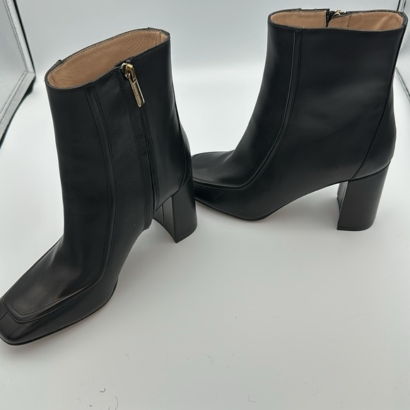 Square-toed ankle boots in Italian leather Sz8.5 - Picture 4 of 11